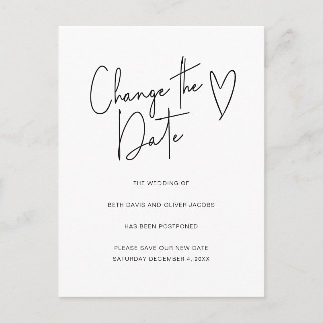 Change the Date Change of Plans Simple Invitation (Front)