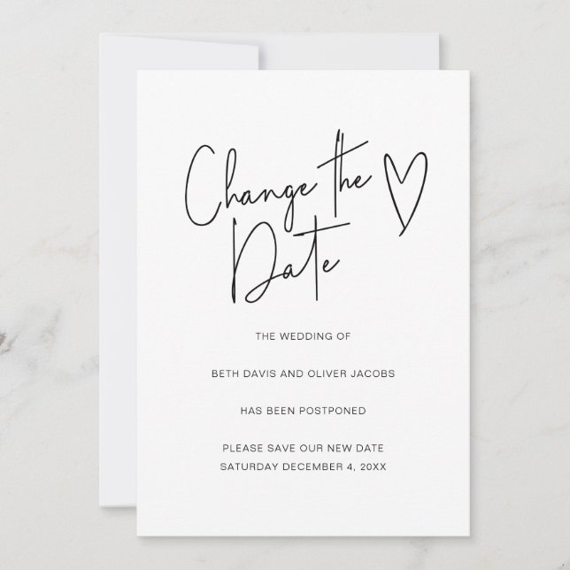 Change the Date Change of Plans Simple Invitation (Front)