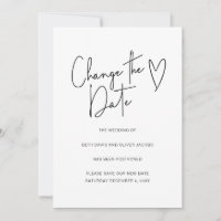 Change the Date Change of Plans Simple Invitation