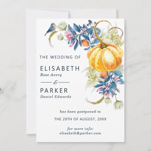 Change the Date Fall Wedding Announcement