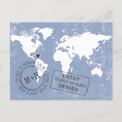 Change the Date Funny Modern Destination Wedding Announcement Postcard