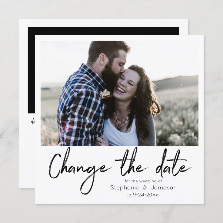 Change the Date Instant Photo Typography Detailed Invitation | Zazzle