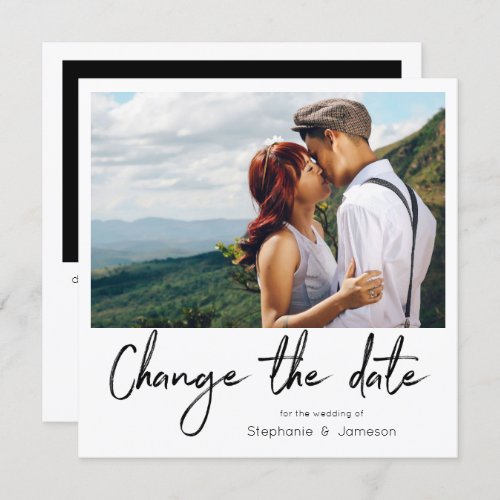 Change the Date Instant Photo  Typography Short 2 Invitation