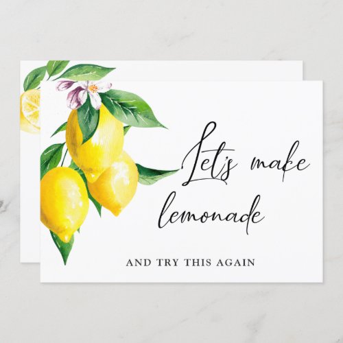 Change the Date Lemons Greenery Postponed Wedding Invitation