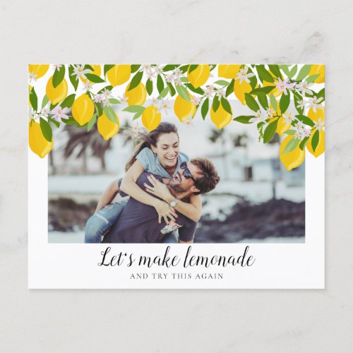Change the Date Lemons Photo Save the Date Announcement Postcard
