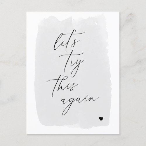 Change The Date Modern Calligraphy Grey Postcard