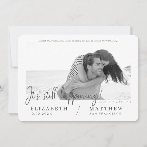 Change the Date Modern Chic Custom Photo Wedding Save The Date