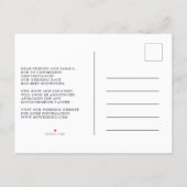 Change the date modern marble typography photo announcement postcard (Back)