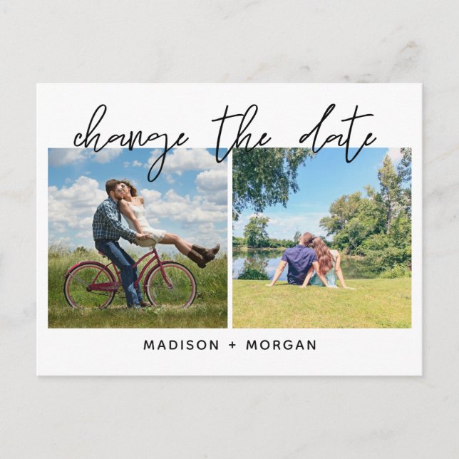 Change the date multi photo announcement postcard (Front)