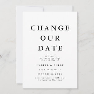 Change The Date New Wedding Date Save The Date