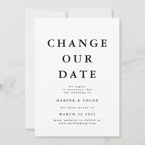 Change The Date New Wedding Date Save The Date