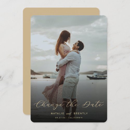 Change the Date New Wedding Date with Photo Save The Date
