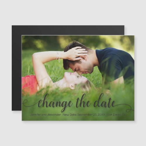 Change the Date Photo Drop Shadow Text Magnetic Invitation