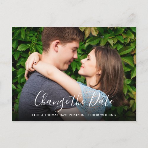 Change the Date Photo New Plan Postponed Announcement Postcard