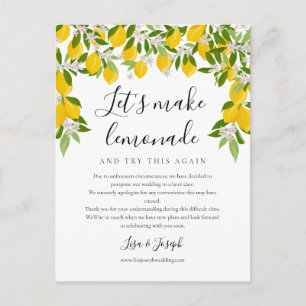 Change the Date Postponed Cancelled Lemons Photo Postcard