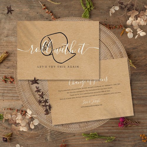 Change the Date Postponed Cancelled Rustic Boho Invitation