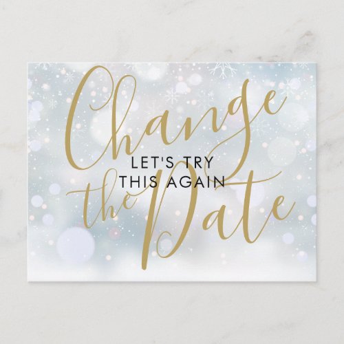 Change the Date Postponed Cancelled Winter Event Postcard