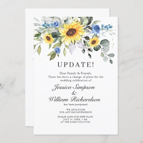 Change the Date Postponed Elegant Eucalyptus Invitation