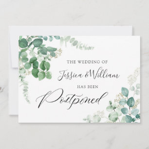 Change the Date Postponed Eucalyptus Watercolor Invitation