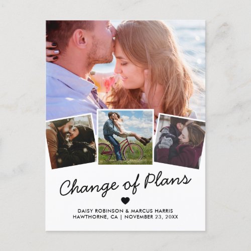 Change the Date  Postponed Photo Announcement Postcard