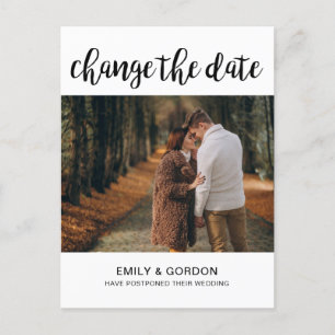 Change the Date Postponed Wedding Announcement