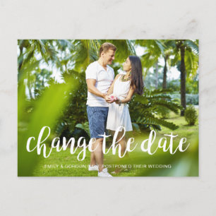 Change the Date Postponed Wedding Announcement