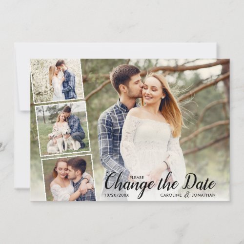 Change the Date Postponed Wedding Photo Collage