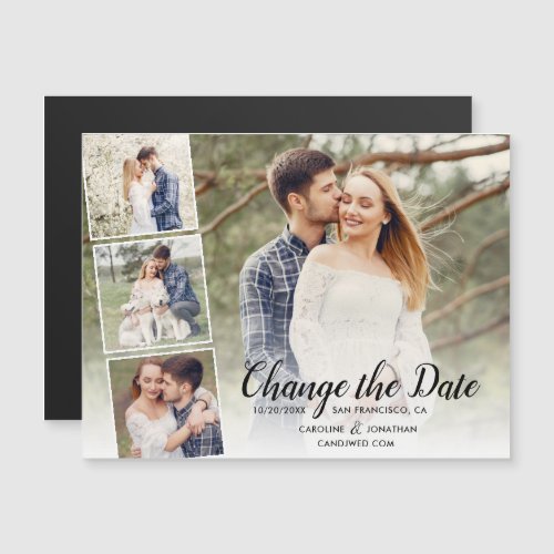 Change the Date Postponed Wedding Photo Collage