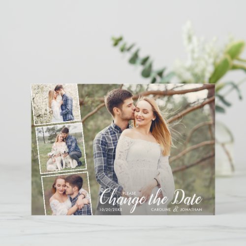 Change the Date Postponed Wedding Photo Collage