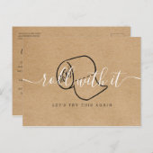 Change the Date Rustic Kraft Postponed Cancelled Announcement Postcard (Front/Back)