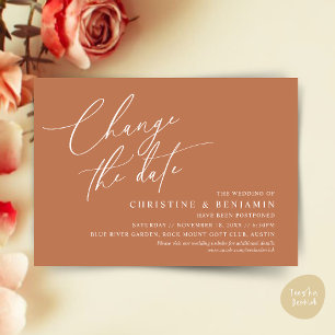 Change the date, Save our new wedding date card