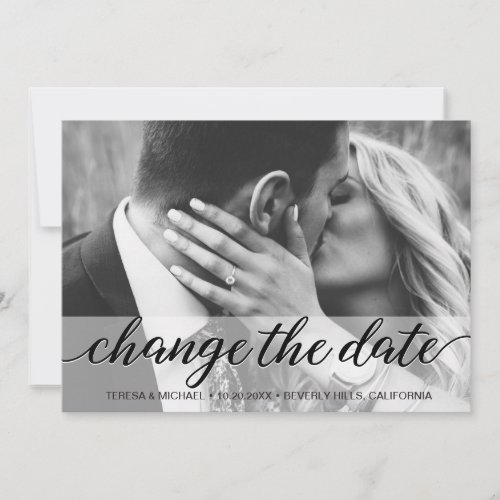 Change the Date Script Photo Wedding Postponement