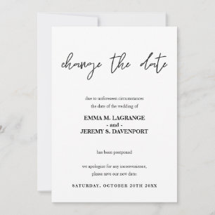 Change the date wedding announcement