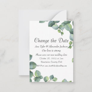 Change the date wedding Invitation