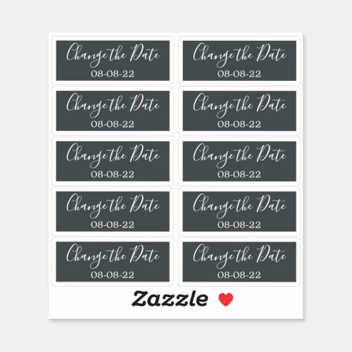 Change the Date Wedding Labels 08 x 2 Off_Black