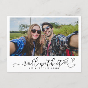Change the Date Wedding Photo Modern Fun Announcement Postcard