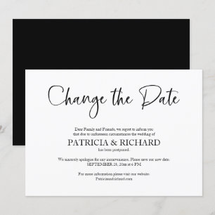 Change The Date Wedding Postponed Announcement