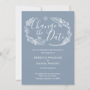 Change the Date Wedding Rustic Country Floral Save The Date