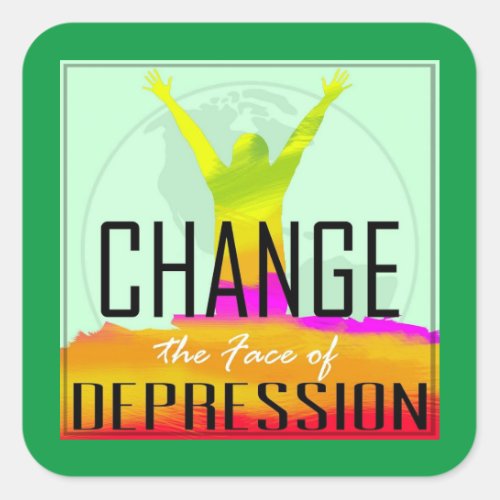 Change the Face of Depression official Logo  Square Sticker