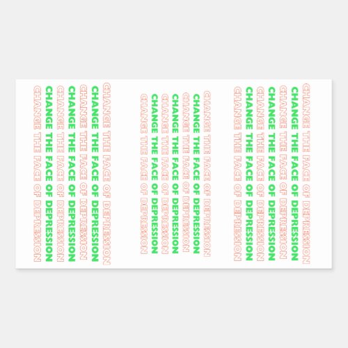 Change the Face of Depression Sheet  Rectangular Sticker