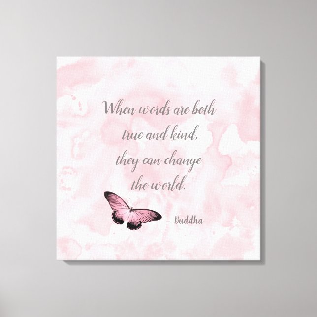 Change the World Buddha Quote Canvas Print (Front)