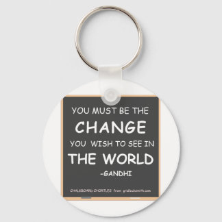 CHANGE THE WORLD-GANDHI KEYCHAIN