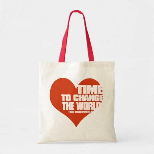 change the world heart tote bag