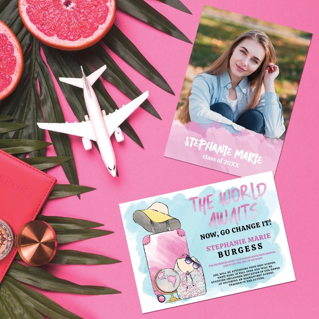 Change the World Photo Graduation Announcement (Creator Uploaded)