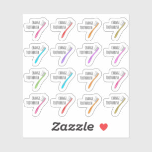 Change Toothbrush Reminder DentalCare Bujo Planner Sticker