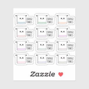 Change Towels Laundry Cleaning Chores Reminder Sticker