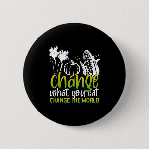 Change What You Eat Funny World Vegan Awareness Da Button