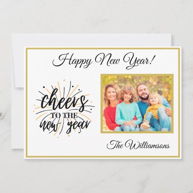 Change Year Happy New Year's 4 Photo Card (Front)