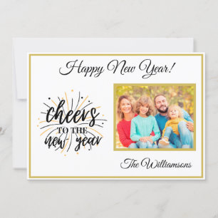 Change Year Happy New Year's 4 Photo Card