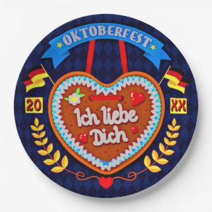 Change Year Octoberfest 20xx Ich Liebe Dich 9" Paper Plates